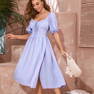 Cottagecore Puff Sleeve Lavender Dress NWOT